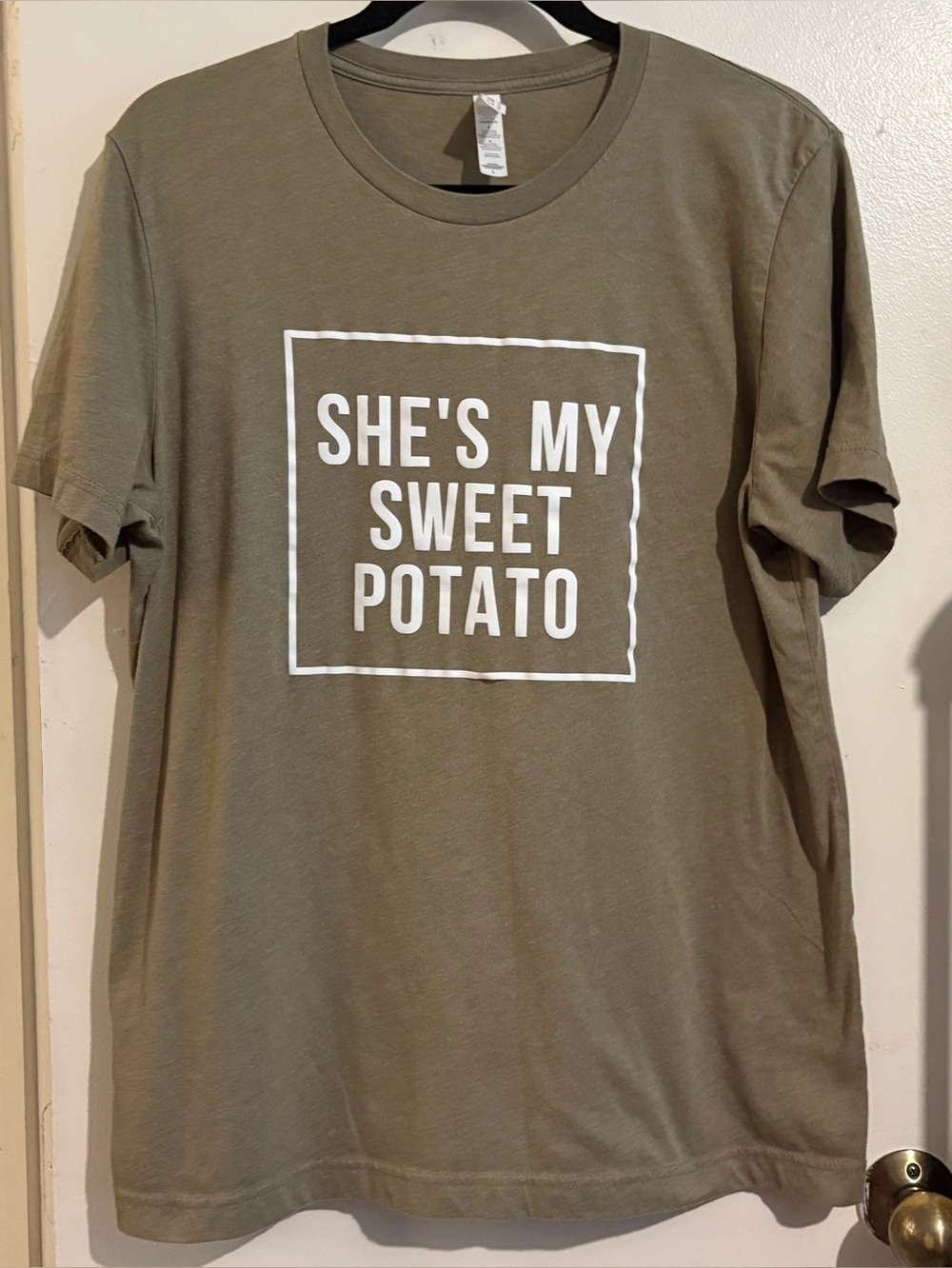 She's My Sweet Potato T-Shirt Green Size Large Couples Thanksgiving Mens Large